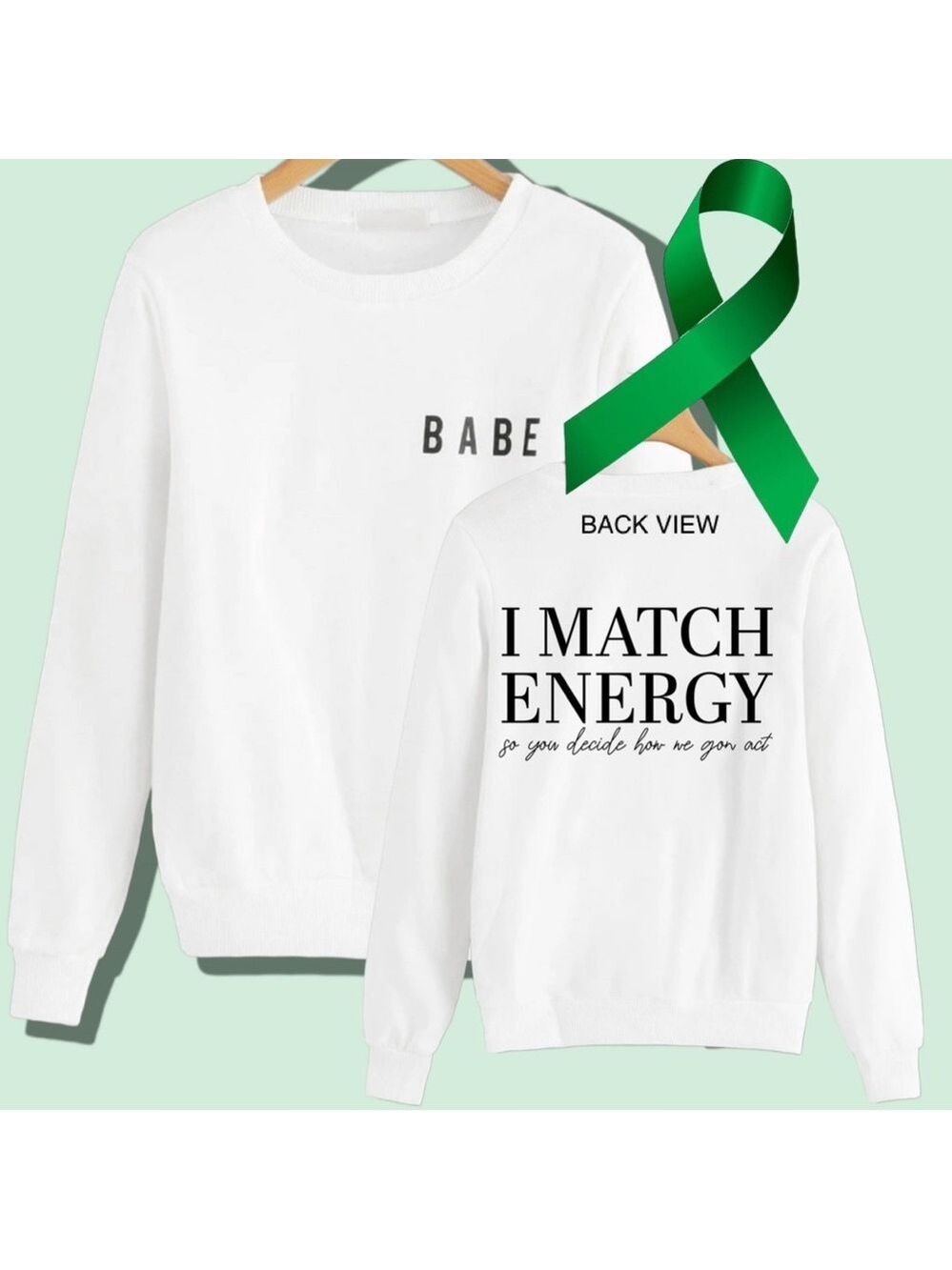 Match Energy Mental Health graphic crewneck sweatshirt size XL